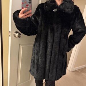 VTG Dennis Basso coat faux fur elegant classic beauty cocktail party winter